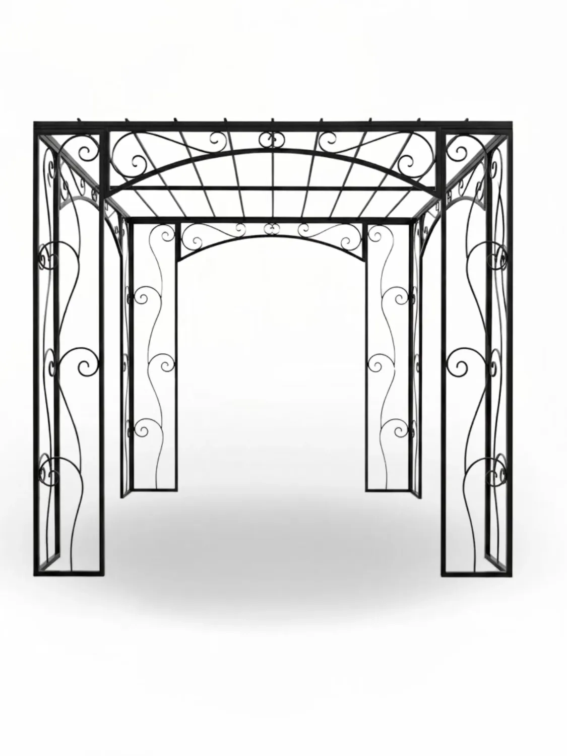 Wrought Iron San Marino Flat Roof Pergola 3mx3m