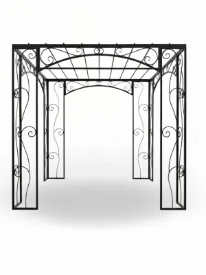 Wrought Iron San Marino Flat Roof Pergola 3mx3m