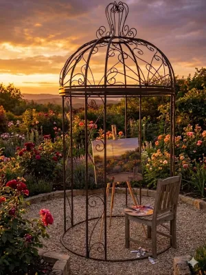 Wrought Iron Grecian Pergola 150cm