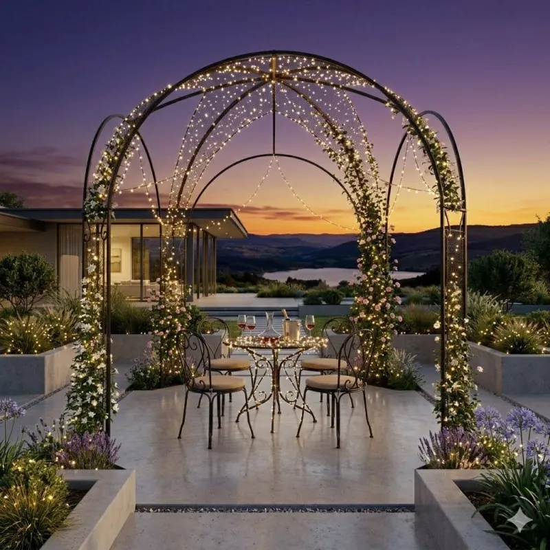 Wrought Iron San Marino Pergola With Mech 2.45mx2.45m