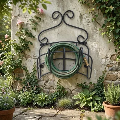 Wrought Iron Hosepipe Holder Wall Mounted