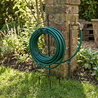 Wrought Iron Hosepipe Holder With Stand