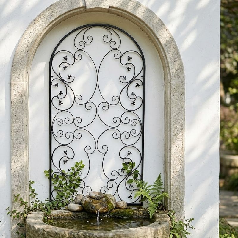Wrought Iron Arched Romance Trellis 1.2mx2.3m