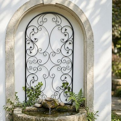 Wrought Iron Arched Romance Trellis 1.2mx2.3m