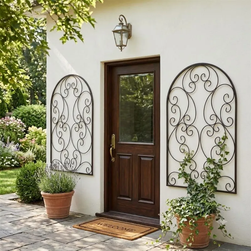 Wrought Iron Arched Romance Trellis "No Leaves" 1.3mx90cm