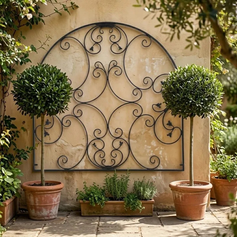 Wrought Iron Arched Romance Trellis 1.6mx1.6m