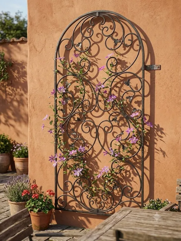Wrought Iron Arched Romance Trellis 1.8mx85cm