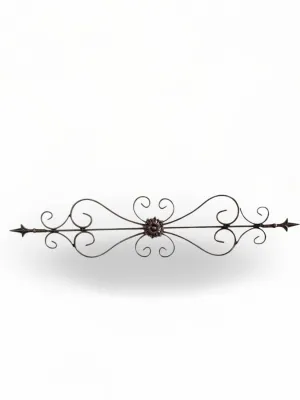 Wrought Iron Fleur De Lis Grand Panel 100cmx20cm