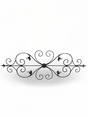 Wrought Iron Fleur De Lis Leaf Panel 140cmx50cm