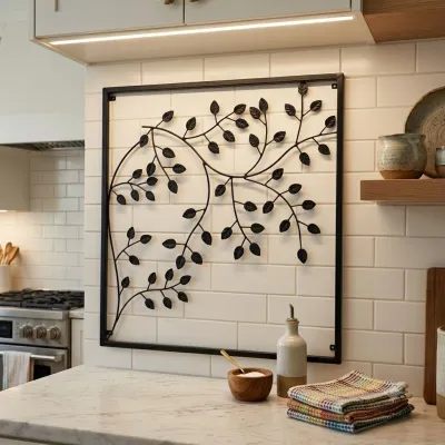 Wrought Iron Trellis Leaf 100cmx120cm