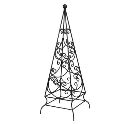 Wrought Iron Obelisk With Box Height:160cm Base:40cmx40cm