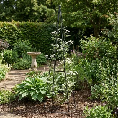 Wrought Iron Round Bar Obelisk Height:200cm  Base Diameter:68cm