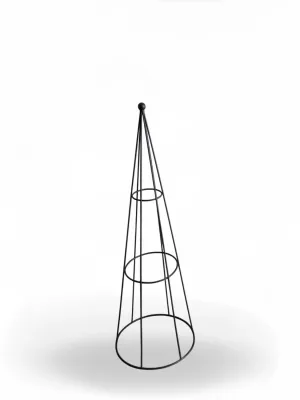 Wrought Iron Round Bar Obelisk Height:120cm Base Diameter:40cm