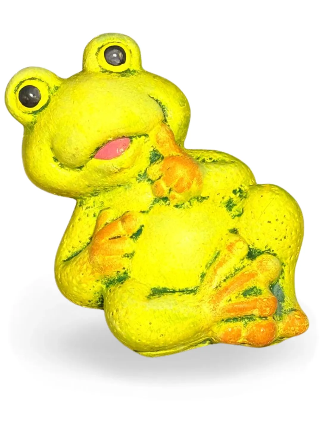 Big Frog Lying Down Painted Lenght:180mm Width:140mm Height:130mm Weight:2.20kg