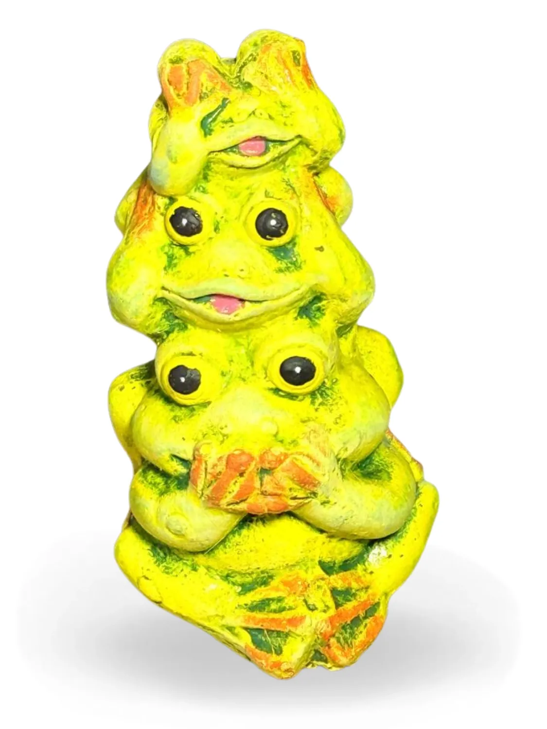 Three Frog Totem Painted Height:180mm Width:95mm Weight:1.38kg
