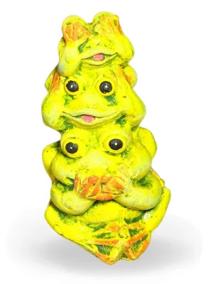 Three Frog Totem Painted Height:180mm Width:95mm Weight:1.38kg
