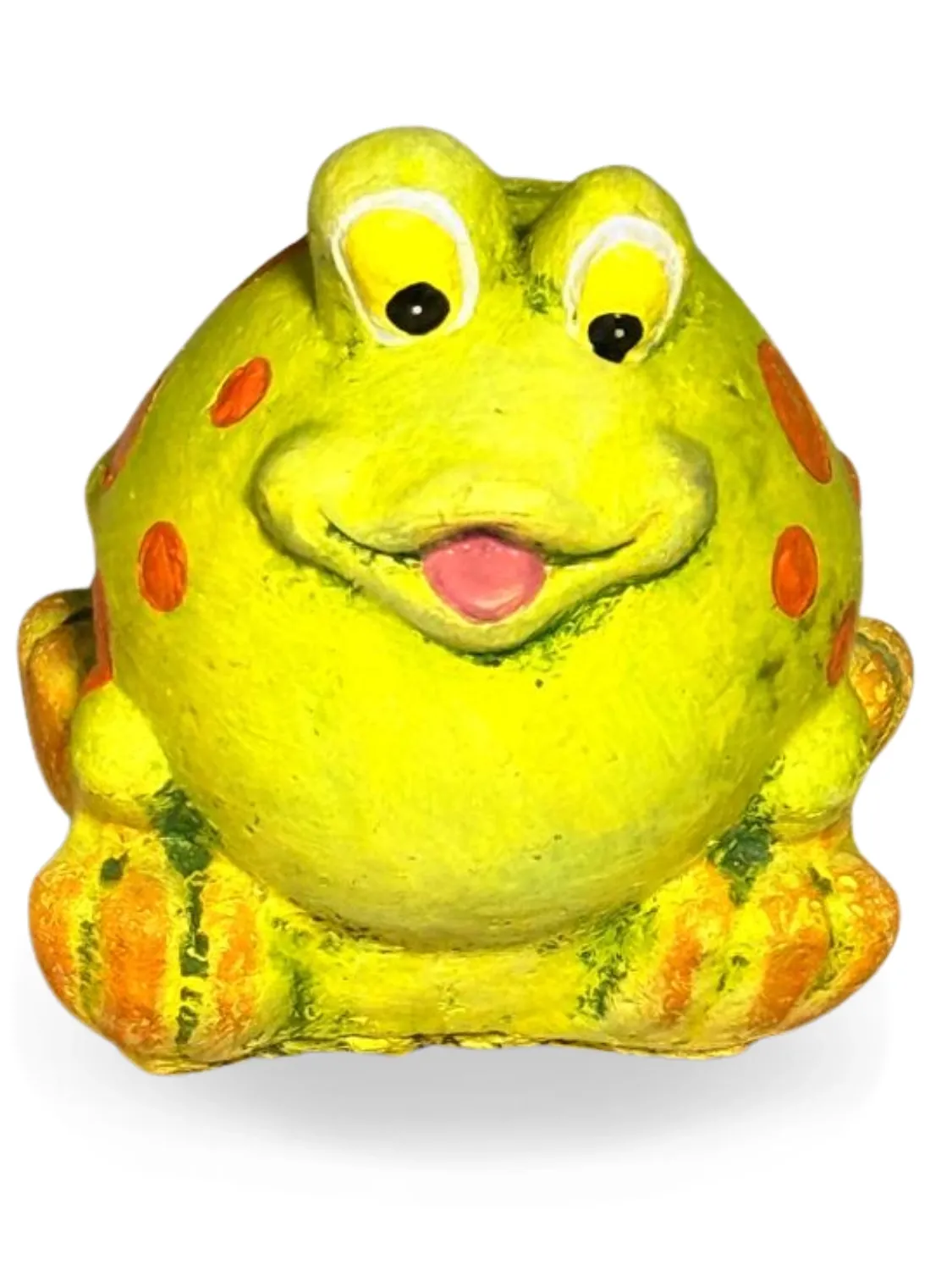 Small Fat Frog Painted Height:115mm Width:100mm Weight:1.35kg