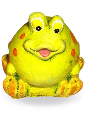 Small Fat Frog Painted Height:115mm Width:100mm Weight:1.35kg