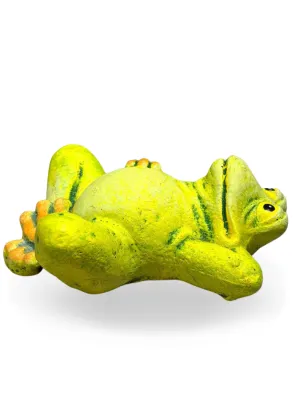 Frog Lying On His Back Painted Lenght:160mm Height:60mm Width:140mm Weight:1.2kg