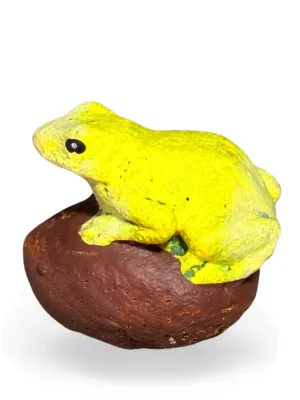Mini Frog On Stone Painted Lenght:50mm Height:45mm Width:35mm Weight:0.10kg