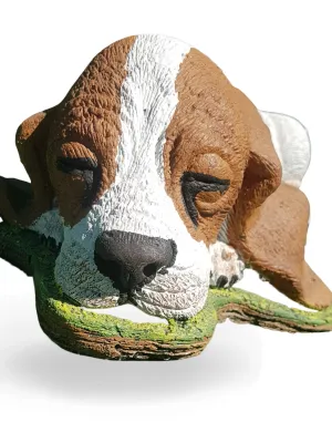 Painted Basset Hound Puppy Lenght:440mm Width:250mm Height;130mm
