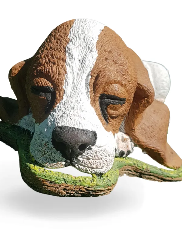 Painted Basset Hound Puppy Lenght:440mm Width:250mm Height;130mm