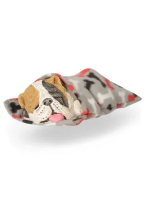 Painted Bulldog Puppy With Blanket Lenght:270mm Width:120mm Height:110mm