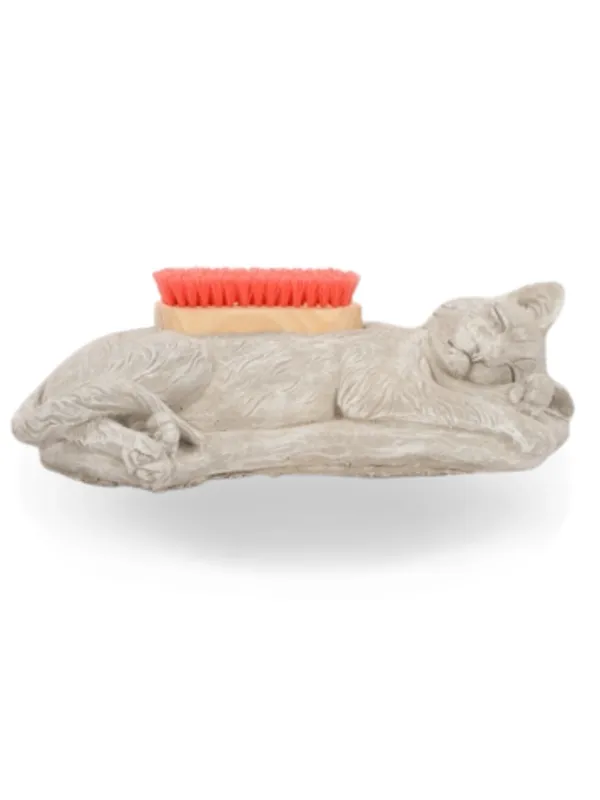 Painted Cat With Brush Lenght:400mm Width:250mm Height:130mm