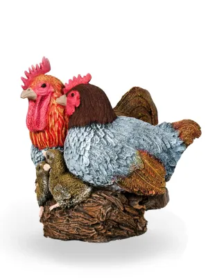 Painted Chicken Family Length:340mm Width:340mm Height:340mm
