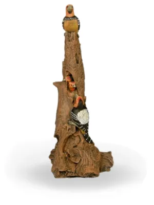 Painted Crested Barber Family Length:310mm Width:290mm Height:750mm