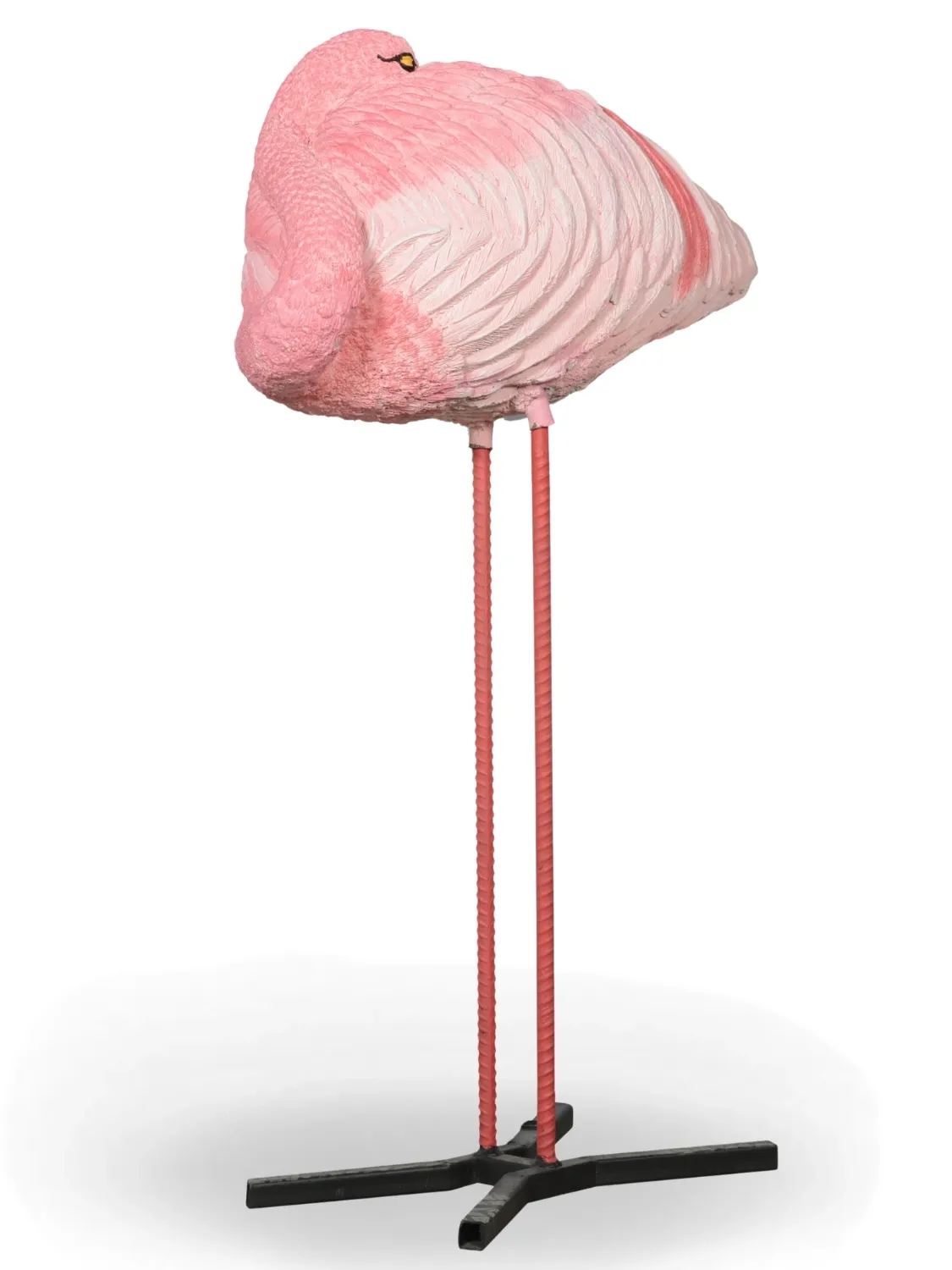 Painted Sleeping Flamingo Length:300mm Width:630mm Height:370mm