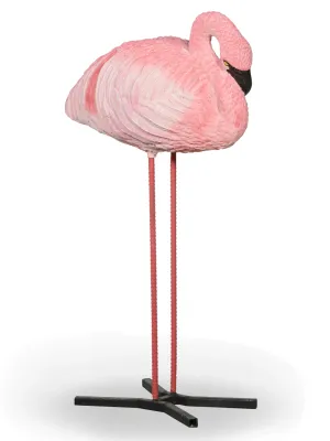 Painted Standing Flamingo Length:300mm Width:630mm Height:370mm