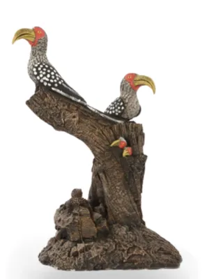 Painted Hornbill Family Lenght:540mm Width:390mm Height:1020mm