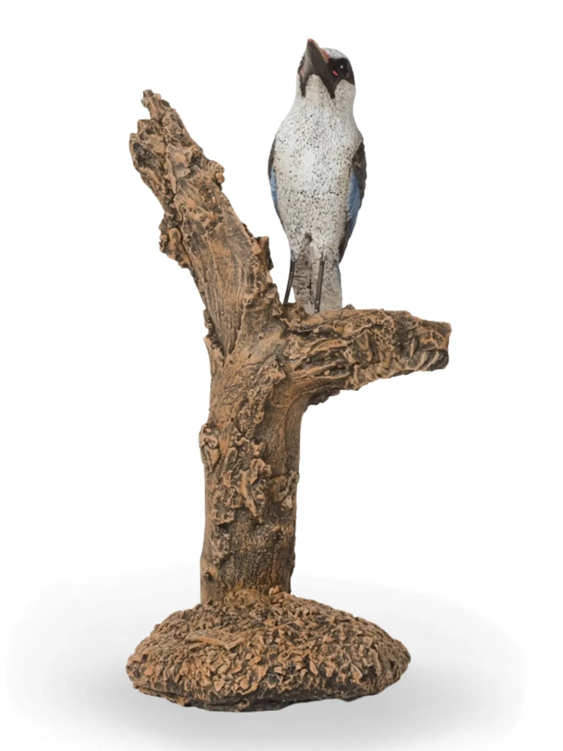 Painted Kingfisher On Stump Lenght:300mm Width:300mm Height:400mm