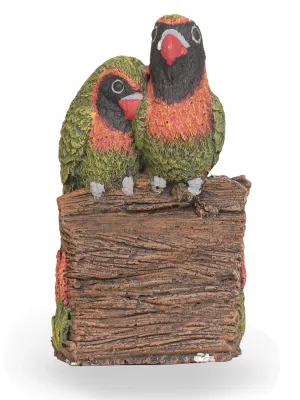 Painted Love Birds Lenght:100mm Width:90mm Height:190mm