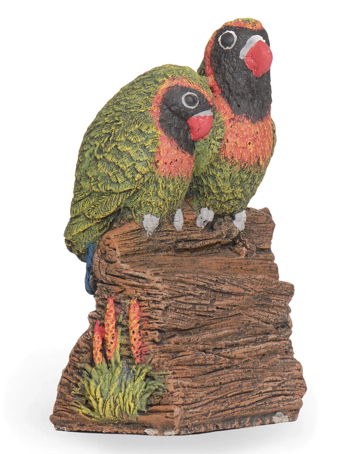 Painted Love Birds Lenght:100mm Width:90mm Height:190mm