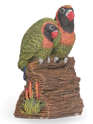 Painted Love Birds Lenght:100mm Width:90mm Height:190mm