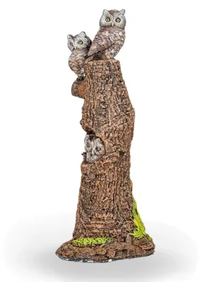 Painted Owl Family Large Lenght:210mm Width:300mm Height:560mm