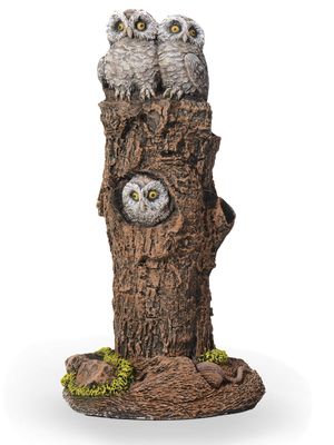 Painted Owl Family Small Length:190mm Width:190mm Height:410mm