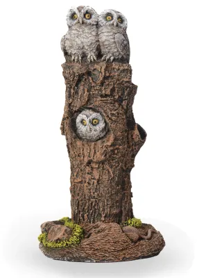 Painted Owl Family Small Length:190mm Width:190mm Height:410mm