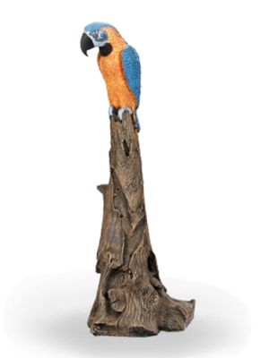 Painted Blue Parrot Length:300mm Width:340mm Height:900mm