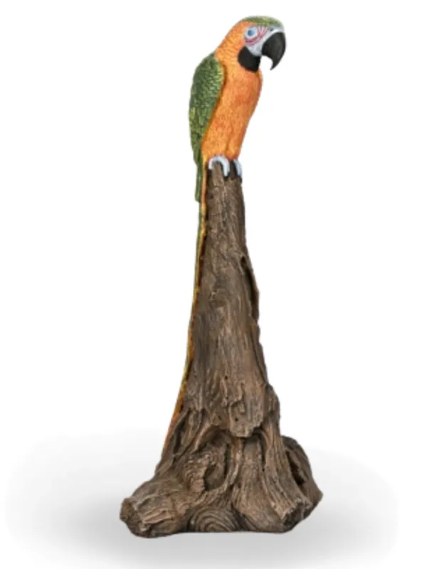Painted Green Parrot Lenght:300mm Width:340mm Height:900mm