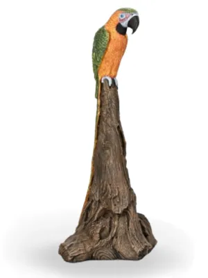 Painted Green Parrot Lenght:300mm Width:340mm Height:900mm