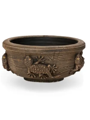 Painted Gecko Pot Lenght:240mm Width:240mm Height:110mm
