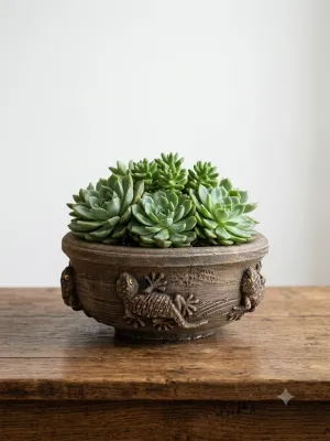 Painted Gecko Pot Lenght:240mm Width:240mm Height:110mm