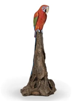 Painted Red Parrot Lenght:300mm Width:340mm Height:900mm
