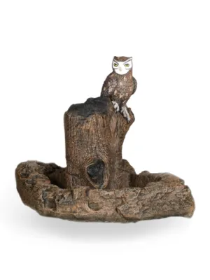 Painted Eagle Owl Water Feature Dam: Lenght:1120mm Width:720mm Height:240mm Eagle Owl: Length:440mm Width:340mm Height:900mm