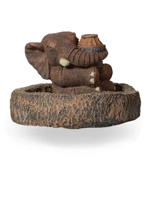 Painted Elephant Umbrella Fountain Dam: Length:600mm Width:600mm Height:150mm Elephant: Length:300mm Width:300mm Height:370mm