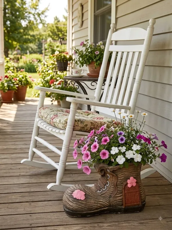 Painted Shoe Planter Small Length:300mm Width:170mm Height:240mm