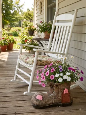 Painted Shoe Planter Small Length:300mm Width:170mm Height:240mm